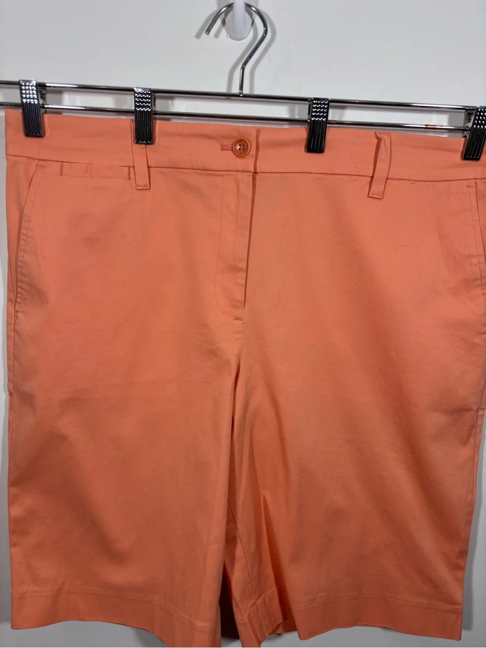 TALBOTS Perfect Short 10½” NEW Size 14 Orange stretch twill knee length